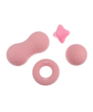 Magiclulu 4 pieces massage ball set Rolling roll Sport-muscle tension tool Printing point ice hockey tool for muscle relaxation yoga massage trigger pebbles meridian fitness accessories pink