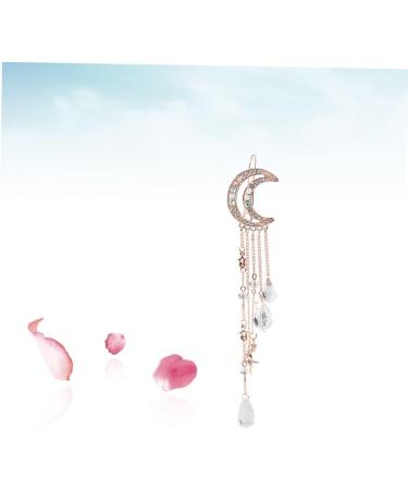 minkissy Bridal Hair Clip Headwear for Women Tiara for Girls Crystal Charms Hair Clip Tassel Hair Pin Bead Tassel Barrette Hair Accessories Tassel Drop Hair Clip Moon Hair Barrette Headgear - Buy Online on GoSupps.com