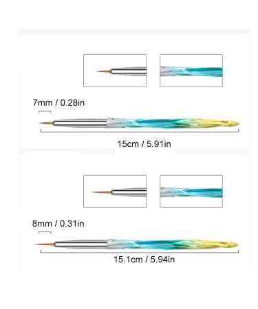 10pcs Nail Art Liner Brush Set - Professional Acrylic Gel Nail Painting & Dotting Tools - Gradient Blue Design - Buy Online on GoSupps.com
