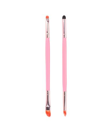 2Pcs Double End Eye Shadow Brush Pink Skin Friendly Effortless Makeup Minimal Waste Eye Makeup Brushes