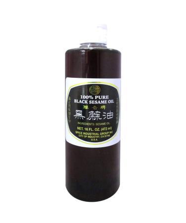 Spice Industrial Group 100% Pure Black Sesame Oil, 16 Ounce 16 Fl Oz (Pack of 1)