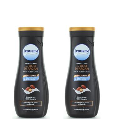 LEOCREMA Pack 2 stuks Body Cream Fluid Arganolie 400 ml Fair