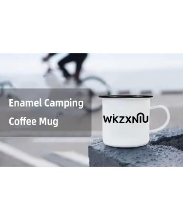 WKZXNIU Enamel Camping Coffee Mug 12oz - White | Small Tea Cup for Indoor/Outdoor Activities - Buy Online on GoSupps.com
