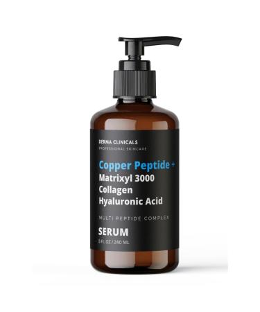 Copper Peptide + Matrixyl 3000 Collagen Hyaluronic Acid Serum for face Multi Peptide Firming and Plumping Serum Anti-Wrinkle Anti-Aging Face Serum - 8oz