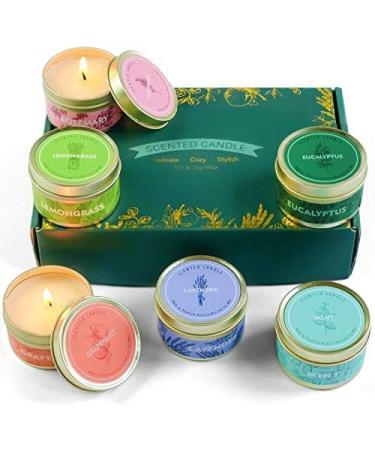 La Bellef e Scented Candles - Soy Wax Essential Oil Candles for Mom | Relaxing Spa & Yoga | Lemongrass, Rosemary, Grapefruit, Eucalyptus, Lavender, Mint - Perfect Birthday Gift for Women - Buy Online on GoSupps.com
