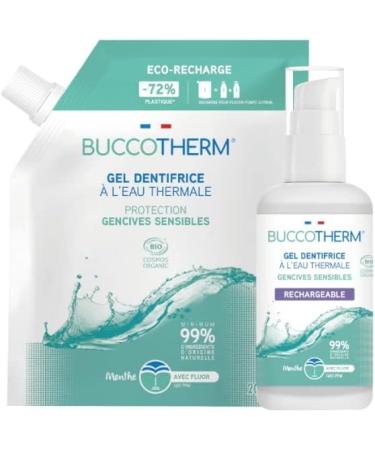 Buccotherm | Sensitive Gums Organic Toothpaste | Reduces bleeding & gum sensitivity | Eco-Refill | 99% natural ingredients | Mint flavor | Made in France | 200 ml - Buy Online on GoSupps.com