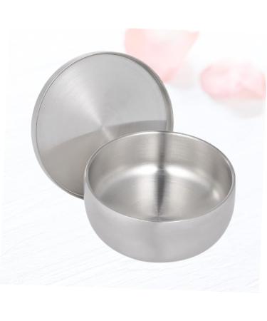 Minkissy Metal Holder Set - 2 Cream-Colored Care Lids Bowls for Hairdressers | Polished Gift for Men | Perfect for Razors - 11x11x6.5cm - Buy Online on GoSupps.com