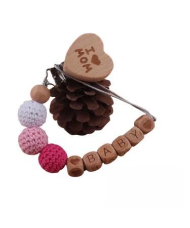 Personalized Pacifier Clip with Name Cute Stars Pacifier Clip Custom Chain Clip Silicone Pacifier Clip Teething Soother Chew Toy Gift for Boys Girls (Love)