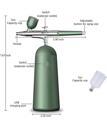 UOOD Professional Oxygen Facial Device Rechargeable Wireless Airbrush Set with Compressor Suitable for Facial Body Water and Oxygen Beauty Instruments Gift for Lover - Buy Online on GoSupps.com
