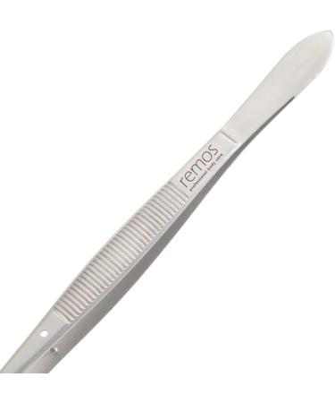 High-Quality REMOS Tweezers with Serrated Gripping Surface & Curved Tip - 16 cm for Precision Care | International Shipping Available - Buy Online on GoSupps.com