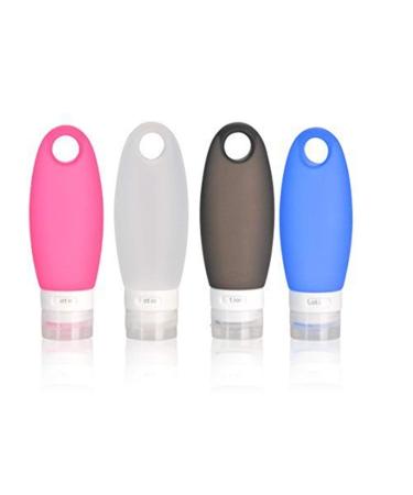 FantasyDay 4 Pack Silicone Travel Set With Kulturwasch (98ml) - Except -proof travel container BPA -free TSA approved - Portable travel accessories for shampoo cream rinsing and body care
