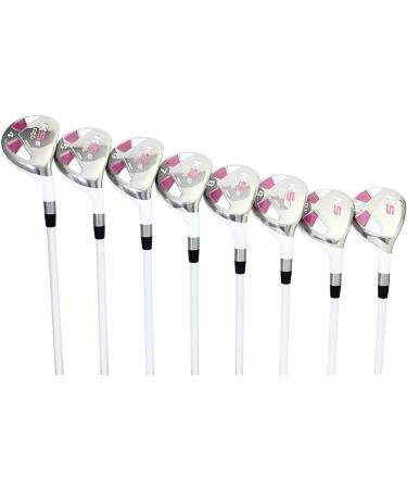 Majek White Pearl Petite Senior Ladies Golf Hybrids Irons Set - New Senior Petite Women's True Hybrid Ultra Light Weight Forgiving Package (4-PW, SW) - Lady Flex Utility Clubs - Buy Online on GoSupps.com