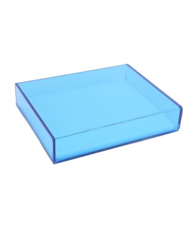 Eyelash Grafting Pallet Thickened Acrylic False Eyelash Storage Box with Cover Waterproof Dustproof Lash Extension Organizer for Daily Wear False Eyelash (Transparent Blue)