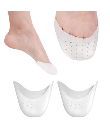 EQLEF Silicone Gel Toe Caps Soft Ballet Pointe Dance Athlete Shoe Toe Pads Toe Protector with Breathable Hole Toe Protector for Feet 2 Pairs