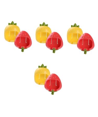 HOMSFOU 8pcs Cartoon Plug Holder Toothbrush Holder For Bathroom Bathroom Storage Organizer Self Adhesive Toothbrush Holder Toothpaste Holder Plastic Decorate Kid Hanging