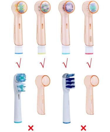 6 Pcs Amber Electric Toothbrush Covers for Oral B Rotating Heads - Travel Friendly Accessories for Healthier Teeth - Buy Online on GoSupps.com