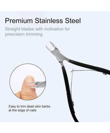 GHEART Cuticle Scissors Cuticle Cutters Professional Nail Scissors Dead Skin and Cuticle Scissors for Pedicure Manicure Dead Skin Foot and Hand Black (1 Piece) - Buy Online on GoSupps.com