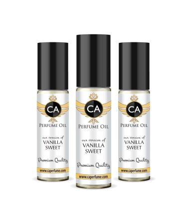 CA Perfume Impression of Emra Vanilla Sweet For Women & Men Replica Fragrance Body Oil Dupes Alcohol-Free Essential Aromatherapy Sample Travel Size Concentrated Long Lasting Roll-On 0.3 Fl Oz-X3