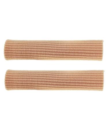Healeved Toe Separator 2pcs Gel Finger Toe Cover Thumb Protector Elastic Wrap Bandages Thumb Splints Toe Tube Pad Ribbed Finger Sleeve Can Be Cut Blister Plaster Toe Caps Bandaids Flesh Color L