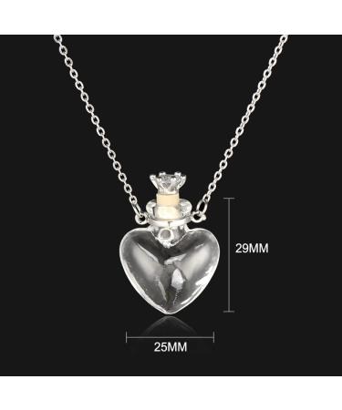 Heart Glass Mini Necklace with Essential Oils - Lodmloer Memorial Sacific Hall Chain Crown Stopper - Unique Burial Souvenir & Memory Jewelry - Buy Online on GoSupps.com