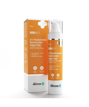 The Derma Co 1% Hyaluronic Sunscreen Aqua Ultra Light Gel with SPF 50 PA++++ For Broad Spectrum  UV A  UV B & Blue Light Protection - 50g(dermaco)