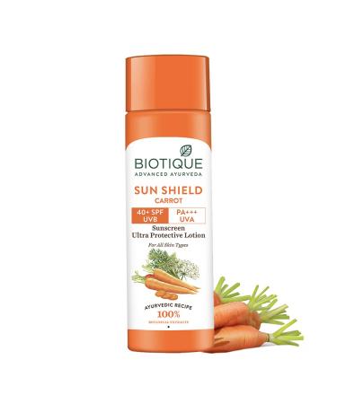 Biotique Bio Carrot Face & Body Sun Lotion Spf 40 Uva/Uvb Sunscreen For All Skin Types In The Sun 190ml
