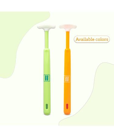 Buy Tongue Cleaner for Baby | Soft Silicone Oral Care Toothbrush - 6+ Months Non-Slip Handle Green - Buy Online on GoSupps.com