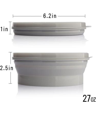 IYYI ME.FAM 800ML Silicone Collapsible Bowl with Lid - Heat Resistant Gray Bowl for Camping & Hiking - Buy Online on GoSupps.com