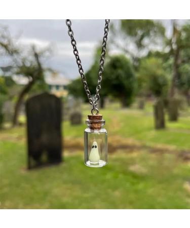 Nagoyuki 1 PCS Glow in the Dark Adopt A Ghost Necklace Cute Halloween Jewellery Pet Ghost - Buy Online on GoSupps.com