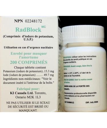 RadBlock 200 Coated Scored Potassium Iodide Tablets - Buy Online on GoSupps.com