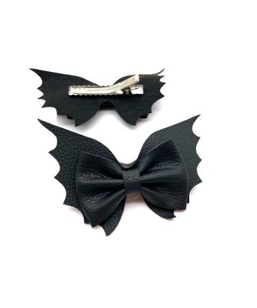 Halloween Hair Bows Clip Barrette | Goth Hair Accessories for Women and Girls | Black Bat Hair Bow for Costume Cosplay - Buy Online on GoSupps.com