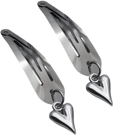 Silver Leaf Clip Hairpin Y2K Cute Barrette Heart Hair Clip Fashion Hairpin Headwear Girl Hair Accessoires Metal Bangs Clip Hairpin Hair Accessories Clip - Buy Online on GoSupps.com
