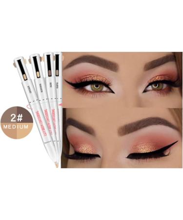 Eyebrow Pen Eyebrow Contour Pen 4 In 1 Makeup Pen Long Lasting Rotate Defining Highlighting Brow Pencil Eyebrow Colours Medium 2# Medium - Buy Online on GoSupps.com