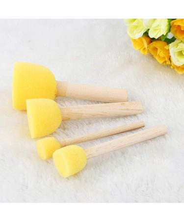 4Pcs Round Stencil Sponge Brushes for Art & Crafts - Wooden Handle Foam Paint Brush Set - Buy Online on GoSupps.com