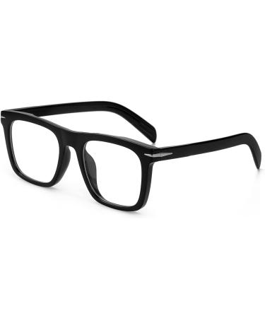 Trendy Square Blue Light Blocking Glasses for Men & Women - NIDOVIX Fashion Frame Non-Prescription Computer Glasses (Black 01 50mm) - International Shipping Available - Buy Online on GoSupps.com
