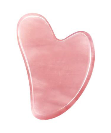 Rose Quartz Gua Sha Tool - Gua Sha Massage Tool for Facial Microcirculation Removes Toxins Prevents Wrinkles Boost Radiance of Complexion - 100% Authentic Genuine Rose Quartz Pink