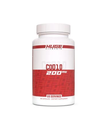 Huge Supplements CoQ10 200mg Coenzyme Q10 per Serving High Potency Heart Health Supplement with Antioxidant Benefits (60 Capsules)