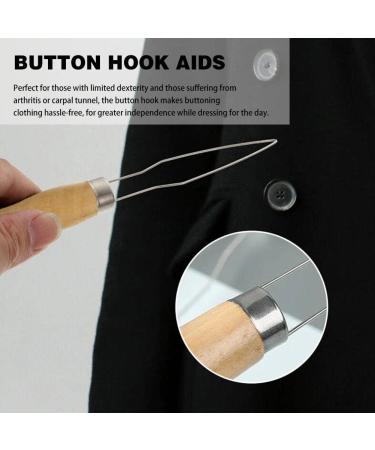 Clothes Shirts Pull Hand Zipper Puller Helper Button Aids Hook E3U5 Tool Arthritis Kit Aid Helper Wooden-universal - Buy Online on GoSupps.com