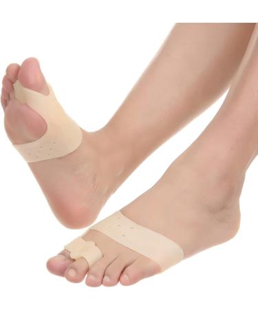 Autpro Gel Bunion Corrector (2 Pairs) - Pain Relief Bunion Splint with Metatarsal Pads for Women and Men - Beige - Buy Online on GoSupps.com