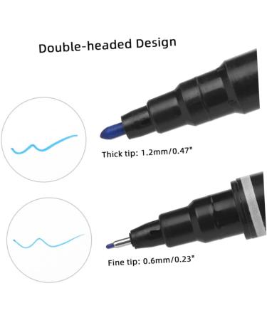 Beavorty 6pcs Eyebrow Marker Pen White Piercing Marking Pen Waterproof Makeup Maker Writing Brush Body 13.9x1.8cm Blue - Buy Online on GoSupps.com