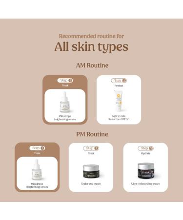 Vilvah Store Milk Drops Brightening Serum - Fades Scars & Evens Skin Tone with Rice Milk & Marine Algae - 0.67 fl oz - Buy Online on GoSupps.com