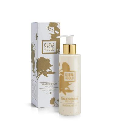 Guava & Gold Coco & Cherimoya Body Lotion | For Hydrated Silky Smooth Skin | SPF 15 Shea Butter Avocado & Grapeseed Oils | 200ml