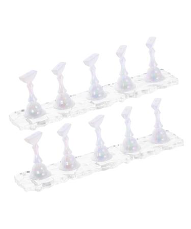 minkissy 2 Sets nail frame display stand false nails ice cube artificial accessories Color Card nail holder Refer to easel base press on nail holder lace dedicated nail stand