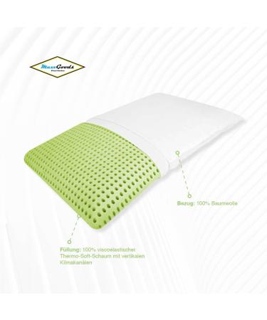 Maxxgoods Neck Support Pillow - Ergonomic & Breathable Viscoelastic Foam | 100% Cotton Cover | Various Fragrances | Anti-Allergic & Perfect for Breastfeeding - 73x43x13.8cm - Buy Online on GoSupps.com