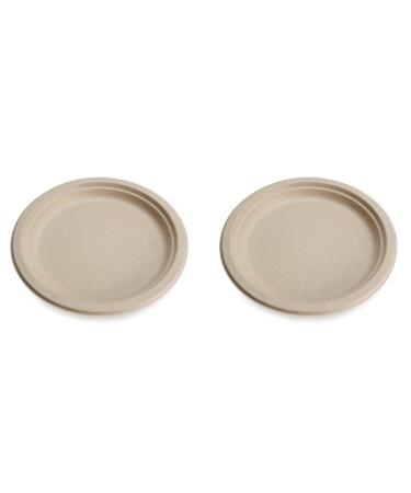 Clisted 100% Compostable Disposable Paper Plates Bulk 9 Inch 100 Pack Bamboo Plates Eco Friendly Biodegradable