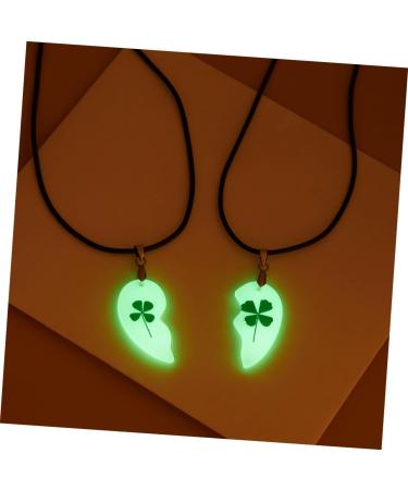 Abaodam 2 Pairs Four Leaf Necklace Greenery Decor Irish Bead Necklace Delicate Necklace Girl Lovers - Buy Online on GoSupps.com