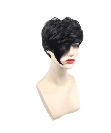 Lovel Conductor Black Short-Haired Wigs | Natural-Looking Synthetic Hair Full Wigs for Women | Warm Half Wigs - Shop Internationally - Buy Online on GoSupps.com