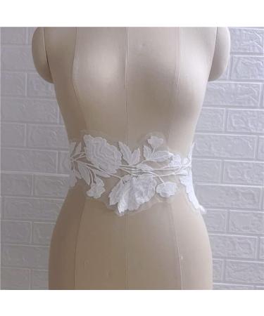 2 Pack Flower Lace Applique Patches for DIY Wedding Dress - White Embroidered Collar Material - Lace Fabric - Buy Online on GoSupps.com