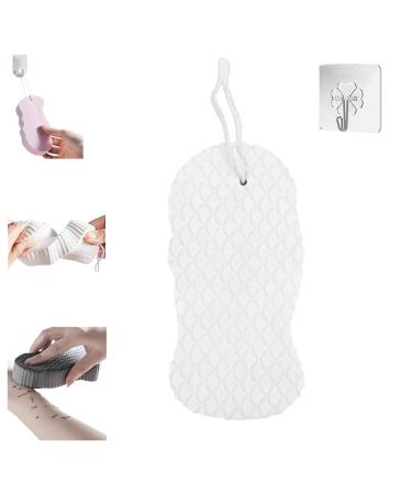 Tufi Bath Sponge Tufi Sponge Exfoliator Spidanco Exfoliate Ultra Soft Bath Body Shower Sponge Exfoliate Sponge to Remove Dead Skin (White)
