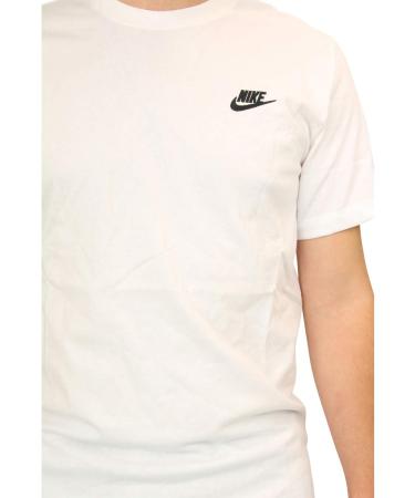 Nike Men's Sportswear Club T-Shirt - White/Black | International Shipping Available - Buy Online on GoSupps.com